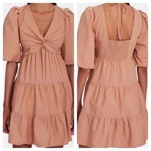 INTERMIX Kimberly Puff Sleeve Cotton Mini Dress - Pink (23)